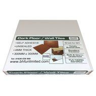 16 X NATURAL CORK TILES (SELF ADHESIVE) FOR FLOOR/WALL/DIY 300x300mm (4mm thick) N4
