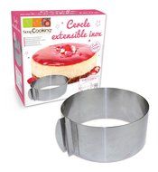 ScrapCooking Adjustable Round Frame for Cake, Stainless Steel