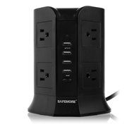 ISelector Charging Station with 4 USB, 8 AC Outlet and Power Cord 6.5 Feet (Black) N5