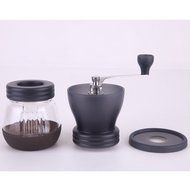 Manual Coffee Mill Grinder Canister Home with Hand Burr (Wood)