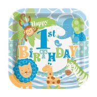 Blue Safari First Birthday Cupcake Kit for 24 N2