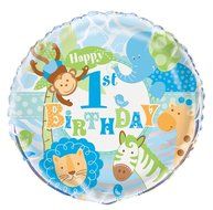 Blue Safari First Birthday Cupcake Kit for 24 N3