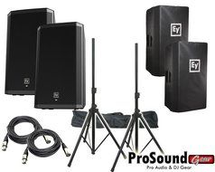 Electro-Voice ZLX-15P 15" 2-Way Powered Loudspeaker / (2) ZLX15P Cover / (2) Xlr to Xlr Cables 20ft ea / (Pair... N2