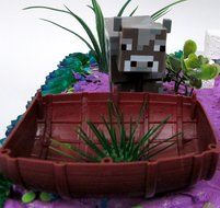 13 Piece MINECRAFT Themed Birthday Cake Topper Set Featuring Minecraft Characters and Decorative Themed Accessories N2