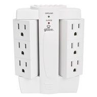 6 Outlet Swivel Surge Protector Wall Tap, 2100 Joules, White Finish, Globe Electric 7732001 N5