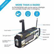 OUTERDO Dynamo Emergency Survival Solar Hand Crank Self Powered AM/FM/NOAA Weather Radio, LED Flashlight,Phone... N5