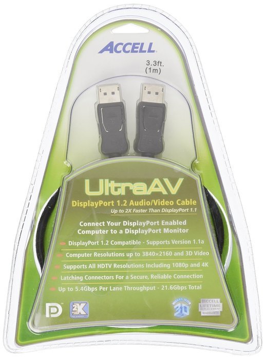 Accell B142C-003B UltraAV DisplayPort to DisplayPort 1.2 Cable with ...