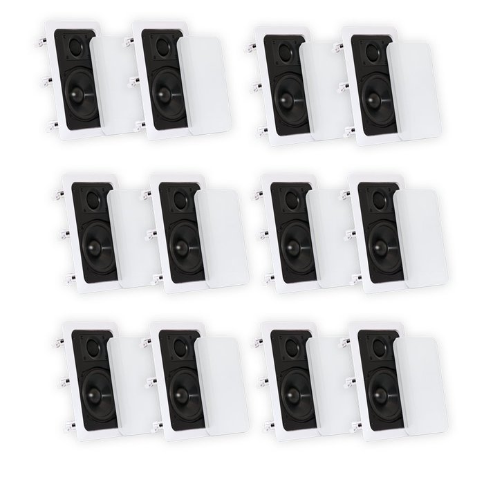 Theater Solutions CS5W In Wall Speakers Surround Sound Home Theater 6 Pair Pack 6CS5W N4