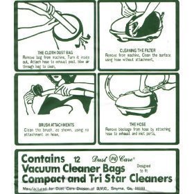 Generic Compact/Tristar Vacuum Bags Microfiltration with Closure - 12 Pack