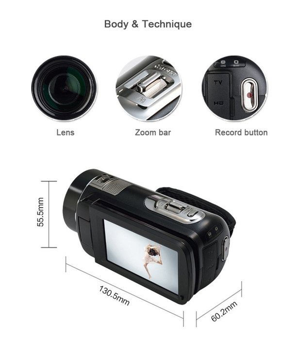 MARVUE 328 Camcorder FULL HD 1080p @ 30fps 10X Optical Zoom Portable Digital Video Camera 24MP HDMI Live Broadcasting... N3