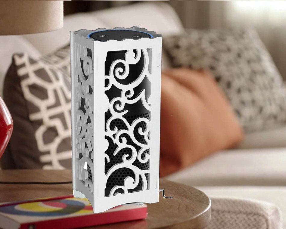 speaker stand d&eacute;cor guard for amazon echo alexa speaker and other bluetoothe speakers white N12