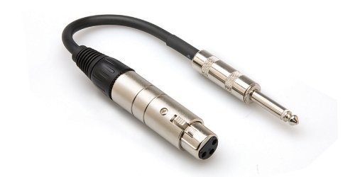 Hosa MIT-176 XLR3F to 1/4 inch TS Impedance Transformer, 6 inch