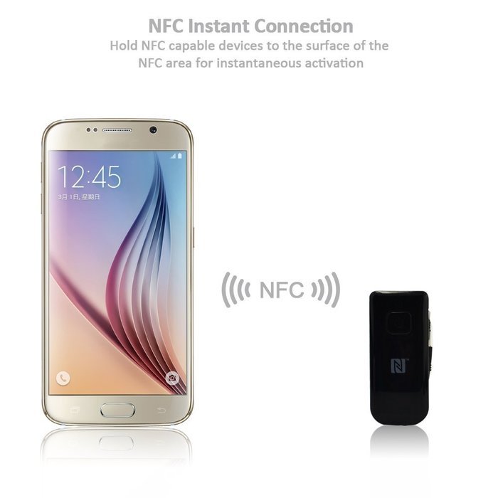 Disnix A6 Mini Wireless Audio Receiver 3.5mm Bluetooth V4.0 Car Stereo Adapter A2dp with Apt-x & NFC &ndash; Ideal for... N3