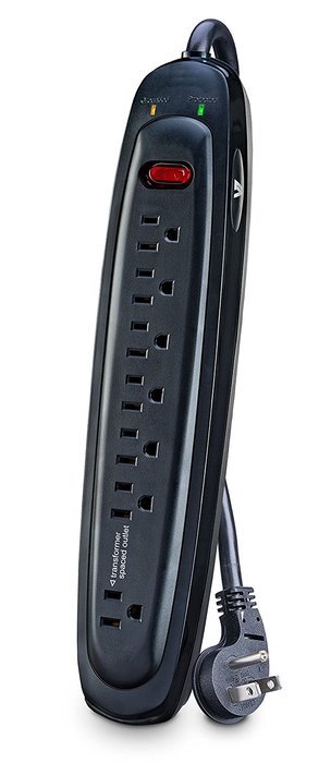 V7 SA0706B-8N6 Home/Office Surge Protector (7 Outlets, EMI-/RFI-Filter, Low profile wall plug, keyhole mounting... N4