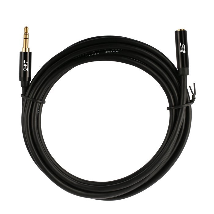Super HD 3.5mm Aux Stereo Audio Extension Cable Slim Male to Female Type 24K Gold Plated Step Down Design Metal... N11