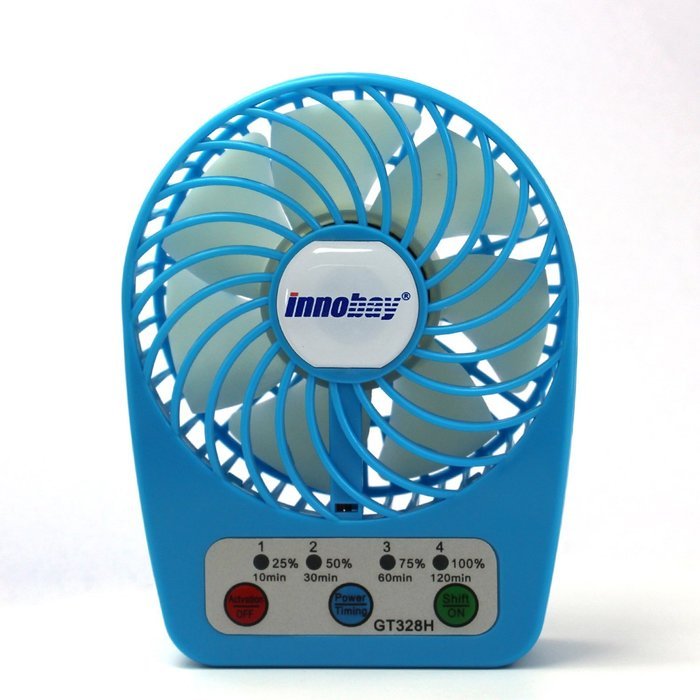 Innobay&reg; Mini Handy Portable Rechargeable Fan Operated by Built-in Lithium Battery, 7 blades, 4 Speeds of Air... N15