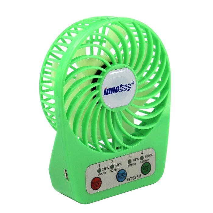 Innobay&reg; Mini Handy Portable Rechargeable Fan Operated by Built-in Lithium Battery, 7 blades, 4 Speeds of Air... N20