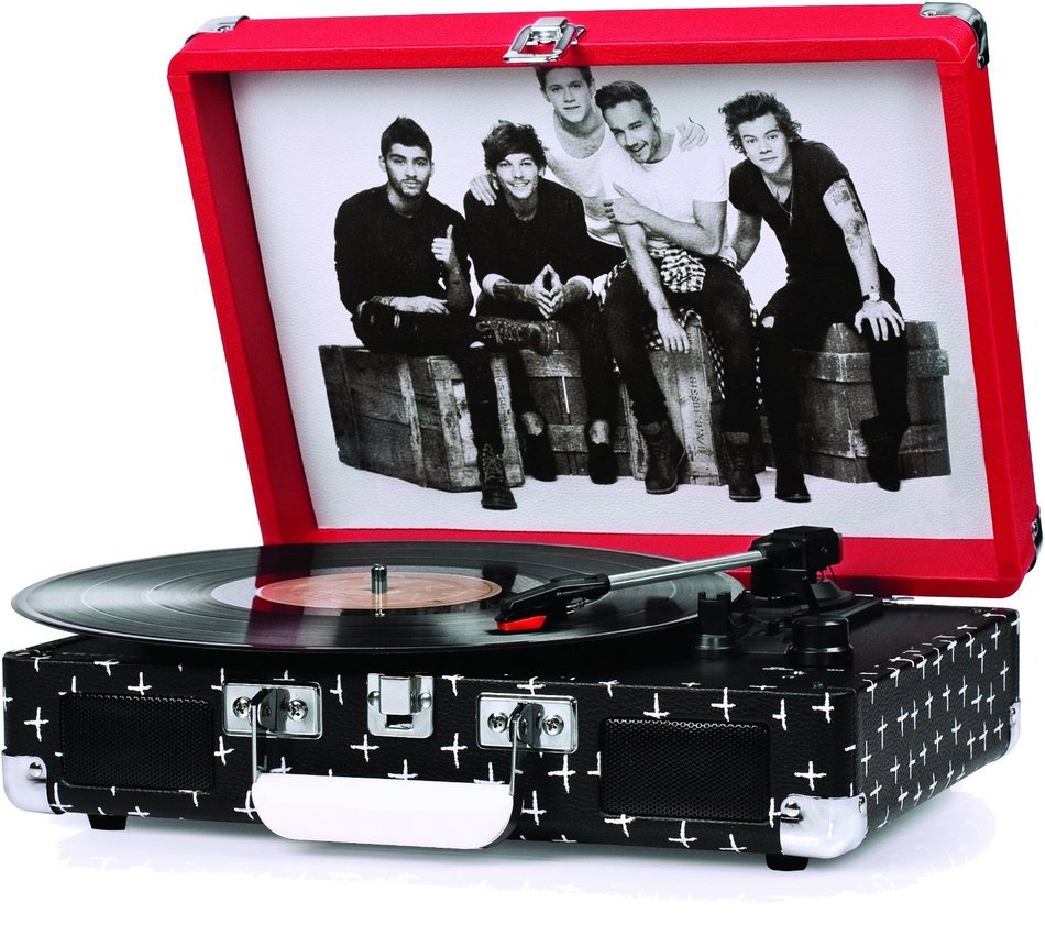 Crosley CR8005D-PI Cruiser Deluxe Portable 3-Speed Turntable with Bluetooth, Pink N71