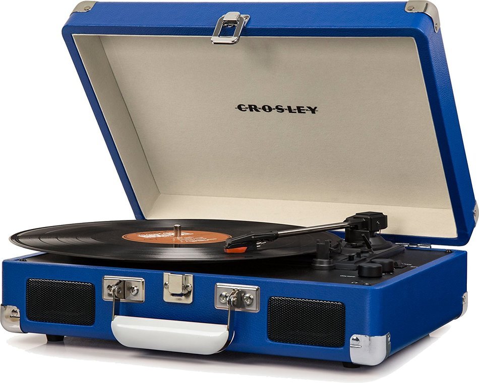 Crosley CR8005D-PI Cruiser Deluxe Portable 3-Speed Turntable with Bluetooth, Pink N76