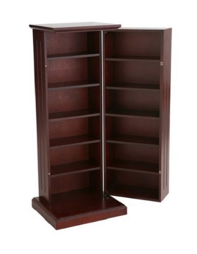 This tall media cabinet with doors and shelves is great for DVD Storage and serves as Office Furniture as well... N2