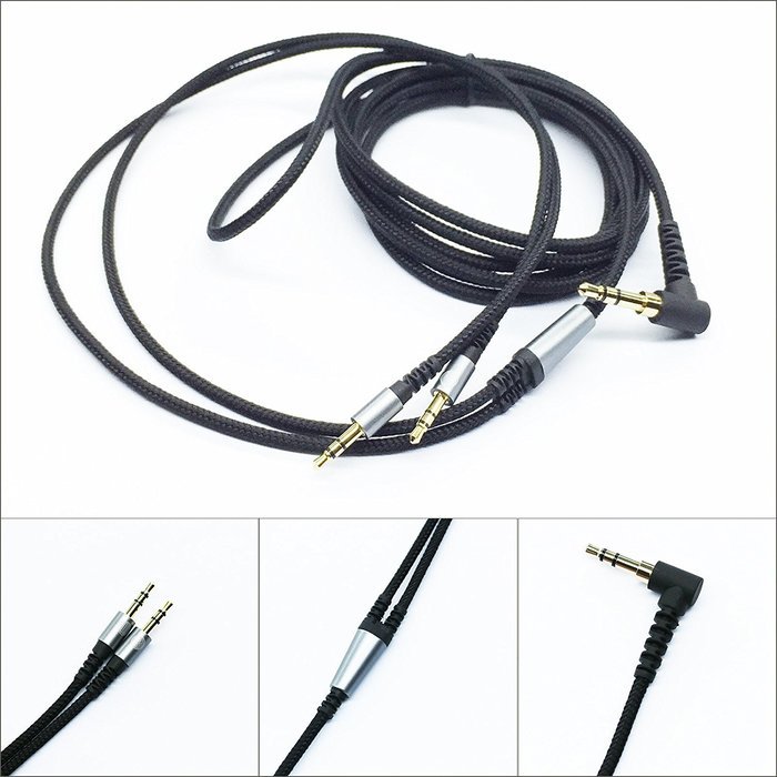 KetDirect 3.5mm to 2*2.5mm male to male jack Black Braided Nylon Audio Cable for Sol Republic Master Tracks HD... N3