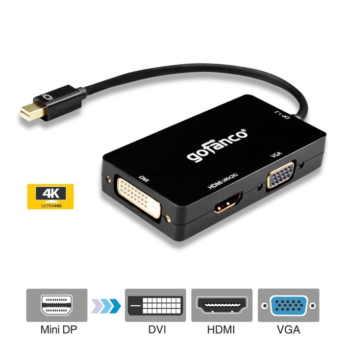 gofanco [5-pack] Gold Plated 6 Feet Mini DisplayPort to DVI Adapter Cable (Black) - Thunderbolt 2 Compatible for... N13