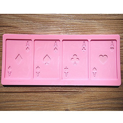 Bluelover Poker Cards Silicone Fandant Mold Chocolate Polymer Clay Mould N6