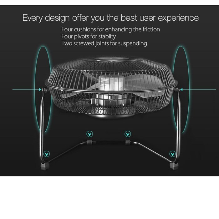 MATCC 10 Inch Large Air Circulator Cooling Desktop Fan With 360 Degree Rotatable USB Rechargeable? 18650 Battery... N3