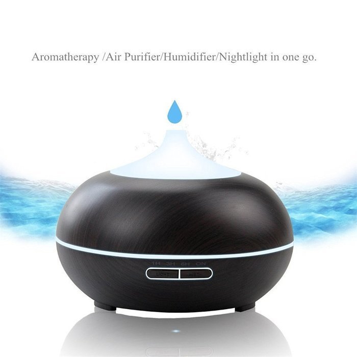 ATD Adjustable Mist Mode Aromatherapy Essential Oil Diffuser with 7 Color Ultrasonic Atomization Humidifier Black N8