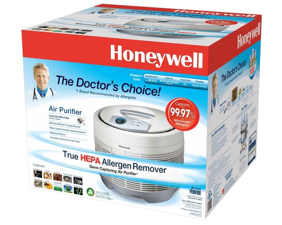 Honeywell 50150-N Pure HEPA Round Air Purifier, 225 sq. ft.