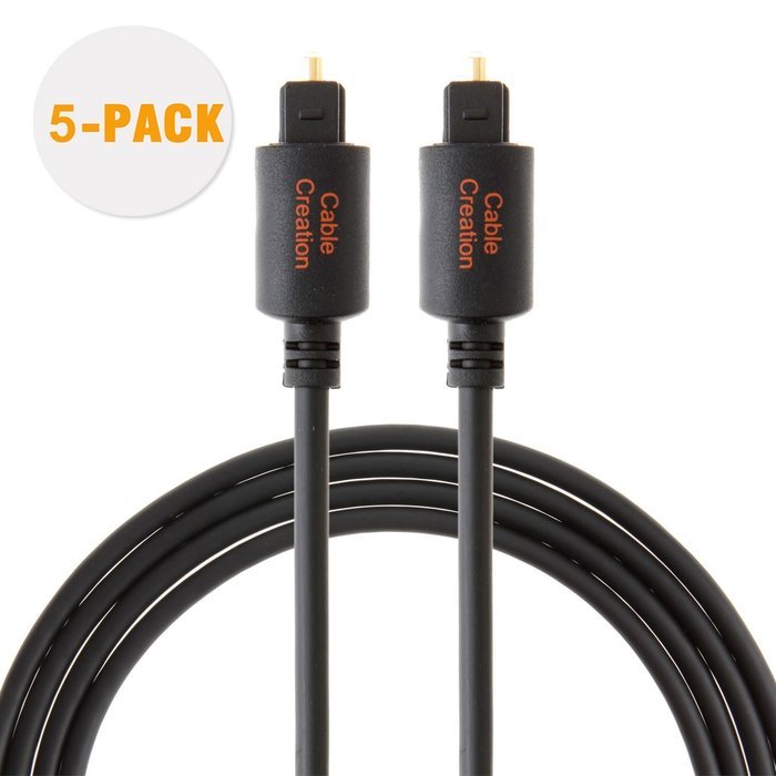 CableCreation (50Feet) Slim Toslink Optical Digital Audio Cable OD:4.0mm Molded Black N8