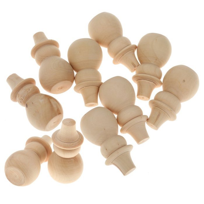 Phenovo Blank DIY Wooden Snowman Peg Dolls Wedding Party Cake Toppers Pack of 10