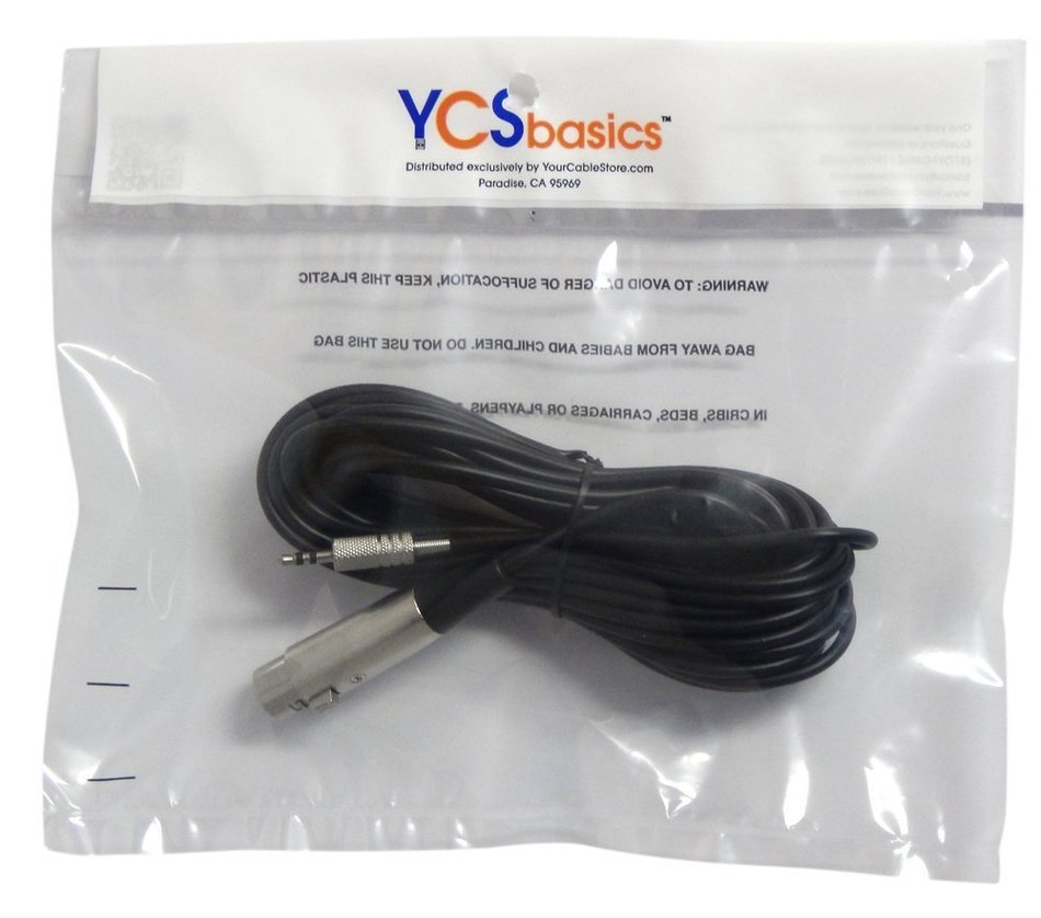 YCS Basics 10 Foot XLR Female To 3.5mm Stereo Male Cable N5