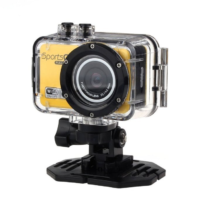 Action Camera, TONSEE F39 HD 1080P WIFI Sports Helmet Camera 5.0MP Waterproof Camcorder - Yellow N3