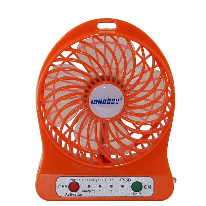 Innobay&reg; Mini Handy Portable Rechargeable Fan Operated by Built-in Lithium Battery, 7 blades, 4 Speeds of Air... N24