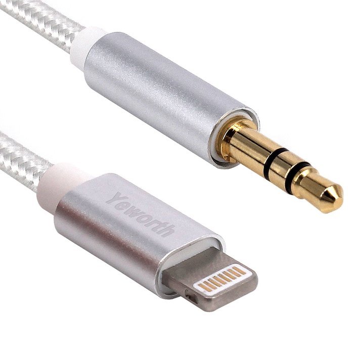 Lightning to 3.5mm Aux Audio Stereo Cable, Yeworth Nylon Fiber Braided Male to Male Premium Lightning to Aux Cable...