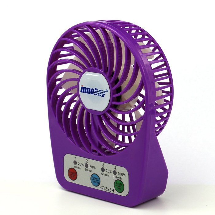 Innobay&reg; Mini Handy Portable Rechargeable Fan Operated by Built-in Lithium Battery, 7 blades, 4 Speeds of Air... N31