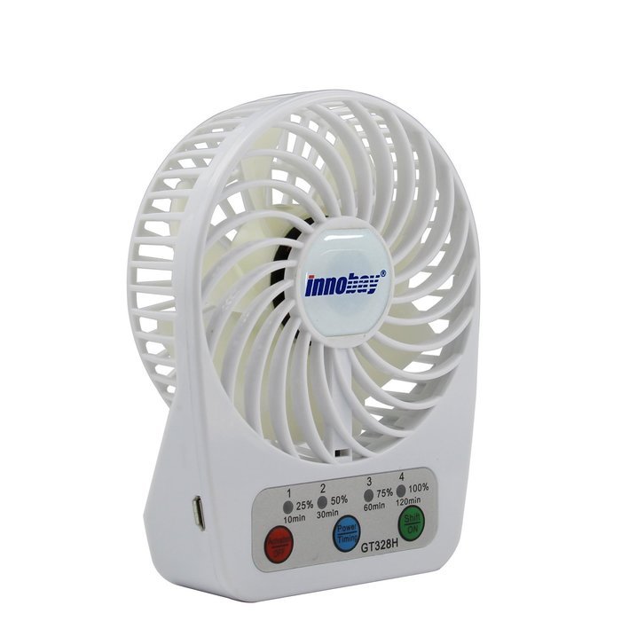 Innobay&reg; Mini Handy Portable Rechargeable Fan Operated by Built-in Lithium Battery, 7 blades, 4 Speeds of Air... N34