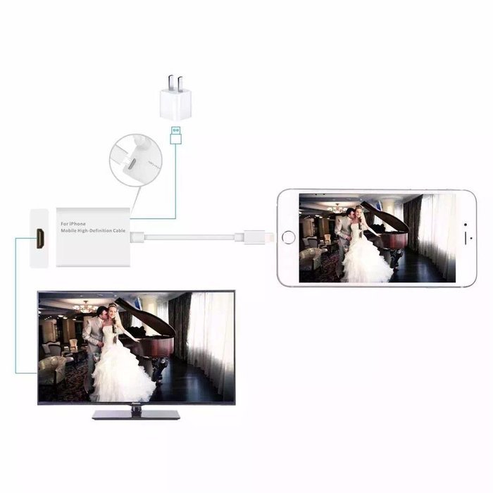 Lightning to HDMI Adapter, Male to HDMI Female High Definition 1080P Audio Video Converter Cable, Compatible with...