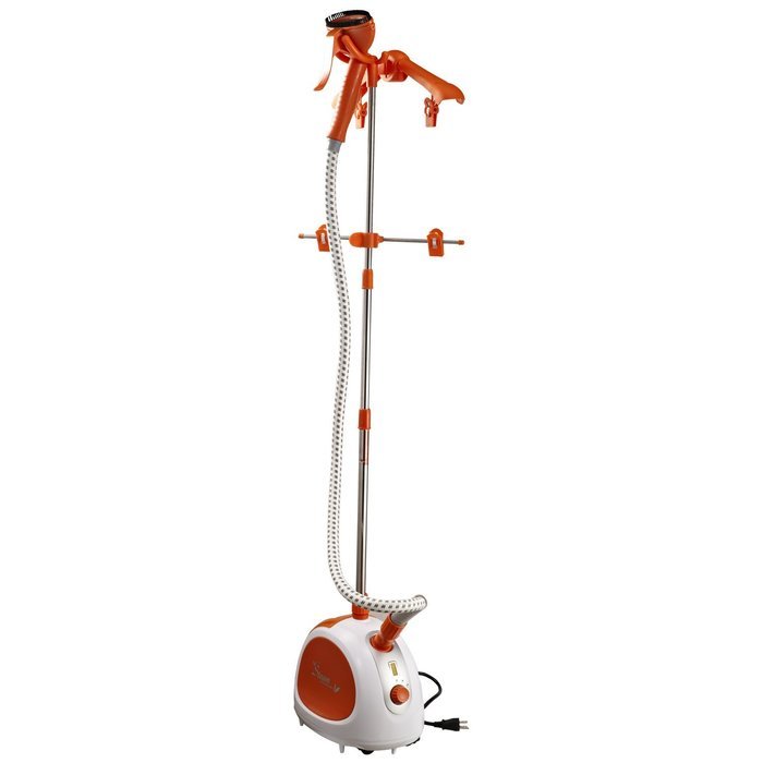 HomCom 40 Ounce Adjustable Upright Fabric Garment Steamer - Orange N7