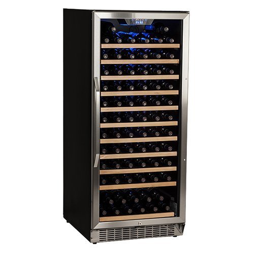 Edgestar 121 Bottle Single Zone Built-in Wine Cooler - Stainless Steel and Black N2