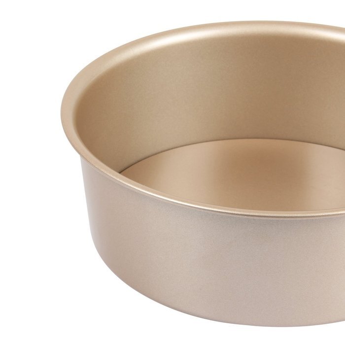 Yilove 6" and 8" Round Cake Pan with Removable Bottom (Champagne)