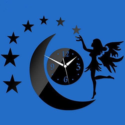 EverTrust(TM) real hot sale quartz watch wall clock 3d stickers mirror fairy moon decal home decoration decor... N4