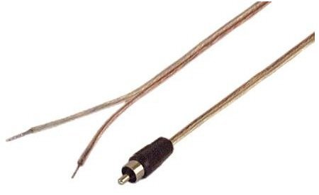 Microsound - 18 AWG 1-Feet Speaker wire with RCA Male Black Adapter