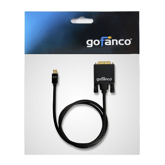 gofanco [5-pack] Gold Plated 6 Feet Mini DisplayPort to DVI Adapter Cable (Black) - Thunderbolt 2 Compatible for... N22