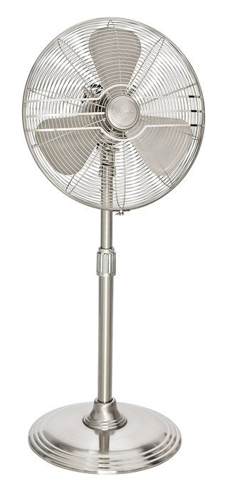 Hunter 90438 16&rdquo; RETRO Stand Fan with Brushed Nickel Finish