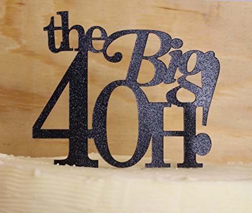 All About Details Black The Big 4OH! Cake Topper