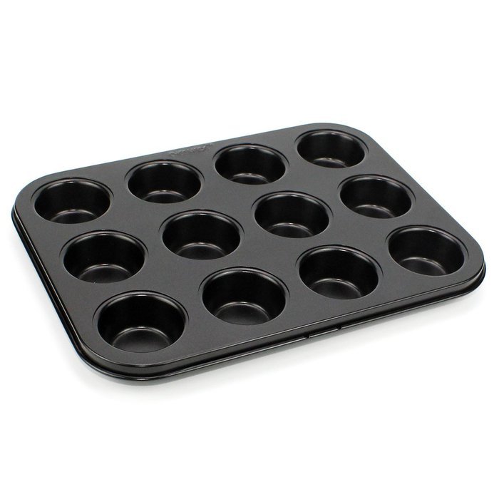 Ezeso 12-Cavity Nonstick Cast Aluminum Mini Cheesecake Muffin Quiche Cupcake Tarts Pan (A)