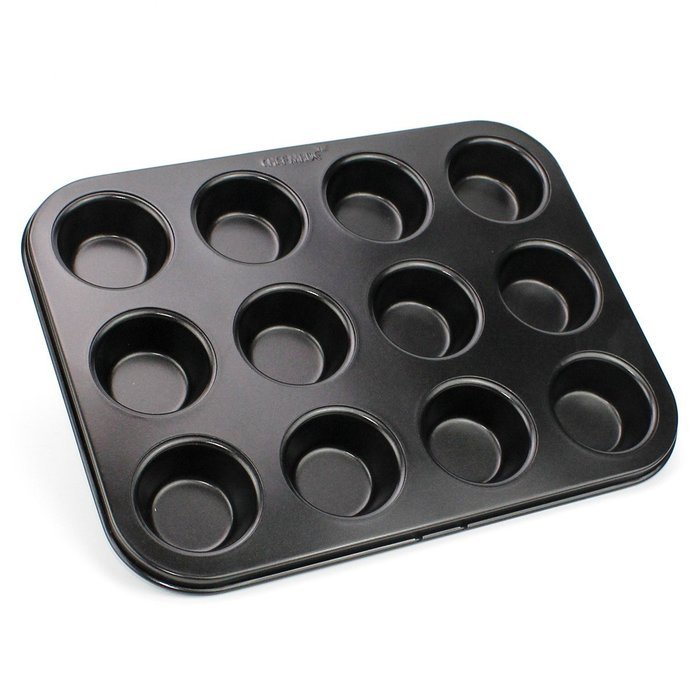 Ezeso 12-Cavity Nonstick Cast Aluminum Mini Cheesecake Muffin Quiche Cupcake Tarts Pan (A) N2