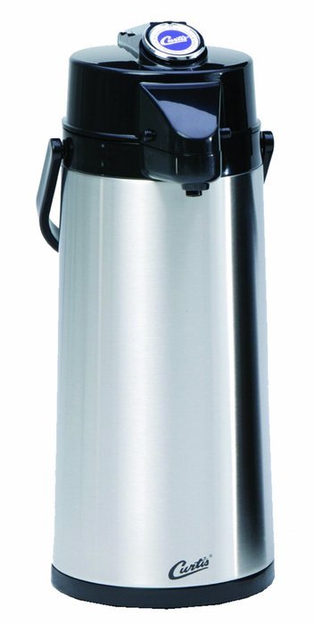 Wilbur Curtis Thermal Dispenser Air Pot, 2.2L S.S. Body Glass Liner Lever Pump - Commercial Airpot Pourpot Beverage... N2